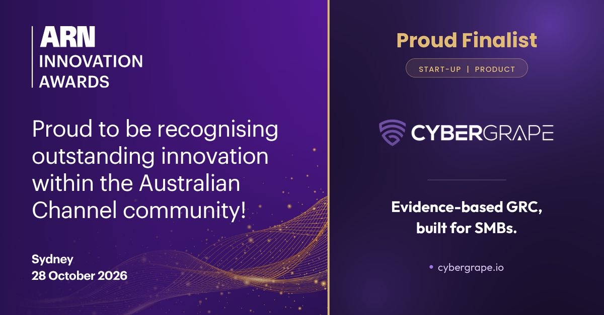 CyberGrape named ARN Innovation Awards finalist, Start-Up and Product category, Sydney 2026
